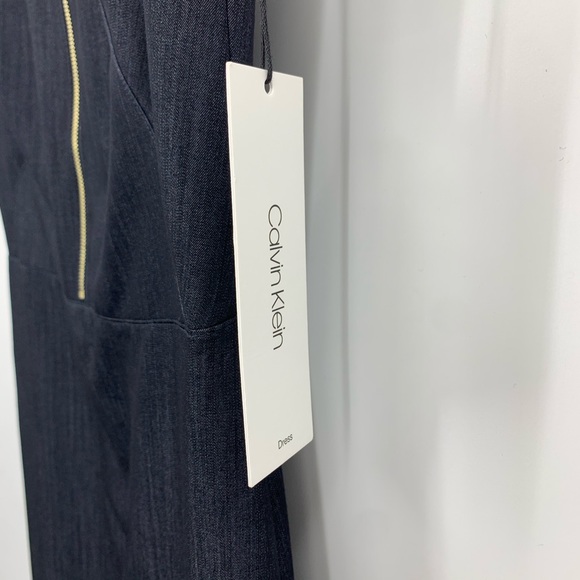 Calvin Klein Dark Denim Wash Dress w/ Zipper - Picture 5 of 13